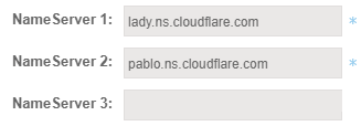 填写cloudflare 名称服务器记录